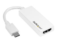 StarTech.com USB-C to HDMI Adapter - White - 4K 60Hz - Videokort - USB-C hane till HDMI hona - 15 cm - vit - stöd för 4K CDP2HD4K60W