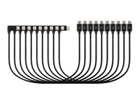 Kensington - USB-kabel - 24 pin USB-C (hane) till 24 pin USB-C (hane) vinklad - USB 2.0 - 3 A - 3.5 m - svart (paket om 10) K32302WW