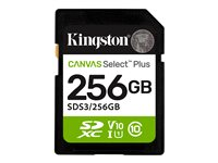 Kingston Canvas Select Plus - Flash-minneskort - 256 GB - Video Class V10 / UHS-I U1 / Class10 - SDXC UHS-I SDS3/256GB