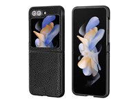 Insmat - Baksidesskydd för mobiltelefon - polykarbonat, polyuretan, konstläder - svart - för Samsung Galaxy Z Flip5 650-1172