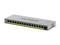 NETGEAR Easy Smart GS116EPP - Switch - L3 - smart - 1 x 10/100/1000 + 15 x 10/100/1000 (PoE+) - skrivbordsmodell, väggmonterbar - PoE+ (231 W) GS116EPP-100EUS