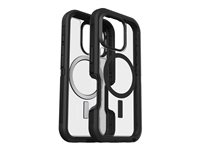 OtterBox Defender Series XT - Baksidesskydd för mobiltelefon - robust - MagSafe-kompatibilitet - plast - dark side (genomskinlig/svart) - för Apple iPhone 16 Pro 77-96112