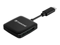 Transcend RDC3 - Kortläsare (microSD, microSDHC UHS-I, microSDXC UHS-I, SD, SDHC UHS-I, SDXC UHS-I) - USB-C 3.2 Gen 1 TS-RDC3