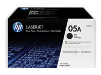 HP 05A - 2-pack - svart - original - LaserJet - tonerkassett (CE505D) - för LaserJet P2055 CE505D