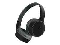 Belkin SoundForm Mini - Hörlurar med mikrofon - på örat - kabelansluten - 3,5 mm kontakt, USB-C - svart AUD010HQBK