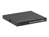 NETGEAR M4350-24M4X4V - Switch - L3 - Administrerad - 24 x 100/1000/2.5G (PoE++) + 4 x 100/1000/2.5G/5G/10G (PoE++) + 4 x 25 Gigabit SFP28 - främre till bakre luftflöde - skrivbordsmodell, rackmonterbar - PoE++ (522 W) MSM4332-100NES