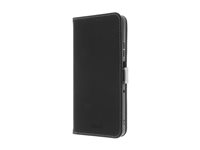 Insmat Exclusive - Vikbart fodral för mobiltelefon - genuint läder, kartong+papper+aluminiumfolie, termoplastisk polyuretan (TPU), polyuretan, bomullssömmar - för Motorola Moto G67, G77 650-3406