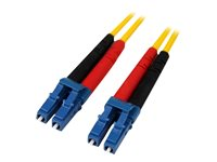 StarTech.com 10m Fiber Optic Cable - Single-Mode Duplex 9/125 - LSZH - LC/LC - OS1 - LC to LC Fiber Patch Cable (SMFIBLCLC10) - Patch-kabel - LC enkelläge (hane) till LC enkelläge (hane) - 10 m - 10 m - fiberoptisk - duplex - 9 / 125 mikrometer - OS1 - formpressad - gul - för P/N: SFP100BBXDST, SFP100BBXUST, SFP10GBBXDST, SFP10GBBXUST, SFP10GBLRST, SFP10GBZRST SMFIBLCLC10