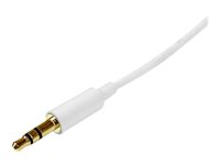 StarTech.com 2m White Slim 3.5mm Stereo Audio Cable - 3.5mm Audio Aux Stereo - Male to Male Headphone Cable - 2x 3.5mm Mini Jack (M) White (MU2MMMSWH) - Ljudkabel - mini-phone stereo 3.5 mm hane till mini-phone stereo 3.5 mm hane - 2 m - vit MU2MMMSWH