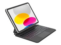 Belkin Connect Pro - Tangentbord och foliefodral (skyddsfodral) - med magnetiskt stativ - compact - med pekdyna - bakgrundsbelyst - trådlös - Bluetooth - plastfri förpackning - för Apple 10.9-inch iPad (10:e generation); iPad (A16) BBZ002AY-V3