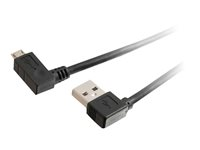 C2G USB 2.0 A Right Angle to Micro-USB B Right Angle Cable - USB-kabel - mikro-USB typ B (hane) till USB (hane) - 2 m - 90° anslutning, högervinklad kontakt - svart 81705
