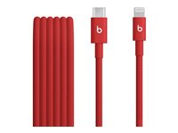 Beats - Lightning-kabel - 24 pin USB-C hane till Lightning hane - 1.5 m - snabb röd - flätad kabel, snabbladdning, förstärkt design MFEH4ZM/A