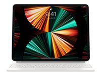 Apple Magic Keyboard - Tangentbord och foliefodral - med pekdyna - bakgrundsbelyst - Apple Smart connector - QWERTY - dansk - vit - för 12.9-inch iPad Pro (3rd generation, 4th generation, 5th generation, 6th generation); 13-inch iPad Air (M2, M3) MJQL3DK/A