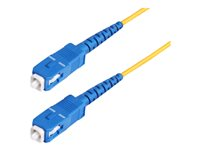 StarTech.com 100m (328ft) SC to SC (UPC) OS2 Single Mode Simplex Fiber Optic Cable, 9/125µm, 40G/100G, Bend Insensitive, Low Insertion Loss, LSZH Fiber Patch Cord - Patch-kabel - SC/UPC enkelläge (hane) till SC/UPC enkelläge (hane) - 100 m - 100 m - 2 mm - fiberoptisk - simplex - 9 / 125 mikrometer - OS1/OS2 - halogenfri, passiv, dubbelriktad - gul SPSMSCSC-OS2-100M
