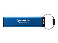 Kingston IronKey Keypad 200 - USB flash-enhet - krypterat - FIPS 140-3 Level 3 - 16 GB - USB 3.2 Gen 1 IKKP200/16GB