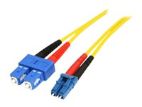 StarTech.com 1m Fiber Optic Cable - Single-Mode Duplex 9/125 - LSZH - LC/SC - OS1 - LC to SC Fiber Patch Cable (SMFIBLCSC1) - Nätverkskabel - LC enkelläge (hane) till SC enkelläge (hane) - 1 m - 1 m - fiberoptisk - duplex - för P/N: SFPGLCSXMMST SMFIBLCSC1