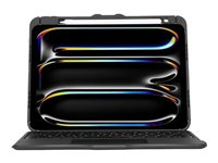 Targus Versavu - Tangentbord och foliefodral - bakgrundsbelyst - trådlös - Bluetooth 5.0 - QWERTY - spansk - svart THZ988ES