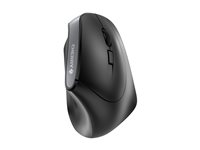 CHERRY MW 4500 - Vertikal mus - ergonomisk - högerhänt - optisk - 6 knappar - trådlös - 2.4 GHz - trådlös USB-mottagare - svart JW-4500