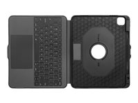 Targus Versavu - Tangentbord och foliefodral - med pekdyna - bakgrundsbelyst - trådlös - Bluetooth 5.0 - QWERTY - Nordisk - svart THZ989NO