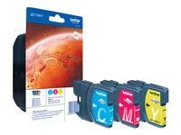 Brother LC1100HY Rainbow Pack - Lång livslängd - gul, cyan, magenta - original - blister med akustiskt / elektromagnetiskt alarm - bläckpatron - för Brother DCP-6690CW, MFC-5890CN, MFC-5895CW, MFC-6490CW, MFC-6890CDW LC1100HYRBWBPDR