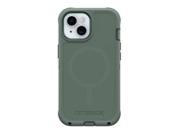 OtterBox Defender Series - Baksidesskydd för mobiltelefon - MagSafe-kompatibilitet - polykarbonatskikt, TPE (termaplastisk elastomer) - skogs ranger (grön) - för Apple iPhone 13, 14, 15 77-97536