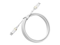 OtterBox Standard - USB-kabel - USB-C (hane) till USB-C (hane) - USB 2.0 - 3 A - 2 m - Strömförsörjningsstöd - molndammig vit 78-52673