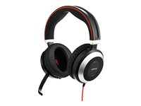 Jabra Evolve 80 MS stereo - Headset - fullstorlek - kabelansluten - aktiv brusradering - 3,5 mm kontakt - Certifierad för Skype for Buisness 7899-823-109