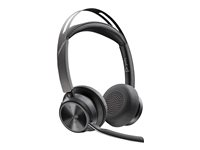Poly Voyager Focus 2 - Headset - på örat - Bluetooth - trådlös - aktiv brusradering - USB-C via Bluetooth-adapter - svart - Zoomcertifierad, Certifierad för Microsoft-teams 9T9J6AA#AC3