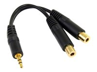 StarTech.com 6 in. 3.5mm Audio Splitter Cable - Stereo Splitter Cable - Gold Terminals - 3.5mm Male to 2x 3.5mm Female - Headphone Splitter (MUY1MFF) - Ljudsplitter - mini-phone stereo 3.5 mm hane till mini-phone stereo 3.5 mm hona - 15.2 cm - för P/N: MU1MMS, PCISOUND4CH MUY1MFF