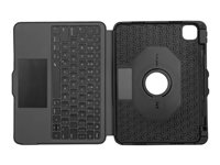 Targus Versavu - Tangentbord och foliefodral - med pekdyna - bakgrundsbelyst - trådlös - Bluetooth 5.0 - QWERTY - Nordisk - svart THZ988NO