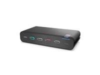 Belkin Universal Secure Dual-Head - 2:a generationen - omkopplare för tangentbord/video/mus/ljud - 4 x KVM/ljud - 1 lokal användare - skrivbordsmodell - TAA-kompatibel F1DN204KVM-UNN4