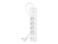 Belkin Connect - Överspänningsskydd - med USB-C- och USB-A-portar - utgångskontakter: 4 - 2 m sladd SRB001VF2M-V2