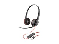 HP Poly Blackwire 3220 - 3200 Series - headset - på örat - kabelansluten - USB - svart - Skype-certifierat, Cisco Jabber-certifierad, Avaya-certifierad 80S02AA