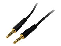 StarTech.com 15 ft. (4.6 m) 3.5mm Audio Cable - 3.5mm Slim Audio Cable - Gold Plated Connectors - Male/Male - Aux Cable (MU15MMS) - Ljudkabel - mini-phone stereo 3.5 mm hane till mini-phone stereo 3.5 mm hane - 4.6 m - svart - för P/N: KITBXAVHDPEU, KITBXAVHDPNA, KITBXAVHDPUK, KITBXDOCKPEU, KITBXDOCKPNA, KITBXDOCKPUK MU15MMS