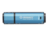 Kingston IronKey Vault Privacy 50 Series - USB flash-enhet - krypterat - 256 GB - USB 3.2 Gen 1 - TAA-kompatibel IKVP50/256GB