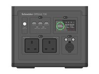 Schneider OffGrid 730 - Bärbar kraftstation - LCD, 2 BS1363-uttag, sinuskurva, 3 USB-A, 2 USB-C, trådlös laddare - AC 190 - 265 / DC 12 -30 V - 700 Watt - litiumjon - 738 Wh - utgångskontakter: 2 - Storbritannien - svart, grön PPS730-UK
