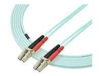StarTech.com 5m Fiber Optic Cable - 10 Gb Aqua - Multimode Duplex 50/125 - LSZH - LC/LC - OM3 - LC to LC Fiber Patch Cable - Patch-kabel - LC multiläge (hane) till LC multiläge (hane) - 5 m - 5 m - fiberoptisk - duplex - 50/125 mikron - havsblå - för P/N: MASFP10GBSR, SFP10GBLRMST, SFP10GBSRST, SFP10GSRSST, SFP10GSRXST, SV565FXHD4KU A50FBLCLC5