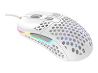 CHERRY Xtrfy M42 - Mus - RGB - optisk - 5 knappar - kabelansluten - USB - vit M42-RGB-WHITE