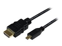 StarTech.com 0.5m High Speed HDMI Cable with Ethernet HDMI to HDMI Micro - HDMI-kabel med Ethernet - HDMI hane till 19 pin micro HDMI Type D hane - 50 cm - svart HDADMM50CM