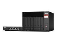 QNAP TS-673A - NAS-server - 6 fack - SATA 6Gb/s - RAID JBOD, 0, 1, 10, 50, 60, 5, 6 - RAM 8 GB - 2.5 Gigabit Ethernet - iSCSI support - med QSW-1105-5T-omkopplare TS-673A-SW5T
