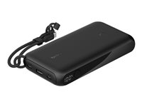 Belkin BoostCharge - Power bank - med display - 20000 mAh - 20 Watt - PD - 3 utdatakontakter (2 x USB-C, USB) - på kabel: USB-C - svart BPB028HQBK