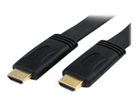 StarTech.com 5 m platt Höghastighets-HDMI-kabel med Ethernet - Ultra HD 4k x 2k HDMI-kabel - HDMI till HDMI M/M - HDMI-kabel med Ethernet - HDMI hane till HDMI hane - 5 m - skärmad - svart HDMM5MFL