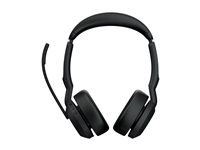 Jabra Evolve2 55 UC Stereo - Headset - på örat - Bluetooth - trådlös - aktiv brusradering - USB-C - svart - med laddningsställ - Zoomcertifierad, Cisco Webex Certified, Optimerat för Microsoft Teams, Alcatel-Lucent-certifierad, Avaya-certifierad, Unify-certifierad, MFi-certifierad, Amazon Chime-certifierad 25599-989-889