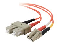 C2G Low-Smoke Zero-Halogen - Patch-kabel - LC multiläge (hane) till SC-läge (multi-mode) (hane) - 10 m - 10 m - fiberoptisk - 50/125 mikron - orange 85324