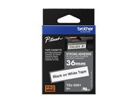 Brother TZe-S261 - Extrastark häftning - svart på vitt - Rulle 3,6 cm x 8 m) 1 kassett(er) bandlaminat - för P-Touch PT-3600, 530, 550, 9200, 9400, 9500, 9600, 9800, D800, P900 TZES261