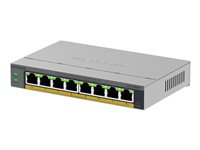 NETGEAR Easy Smart GS108EPP - Switch - hög effekt - L3 - smart - 8 x 10/100/1000 (PoE+) - skrivbordsmodell, väggmonterbar - PoE+ (123 W) GS108EPP-100EUS