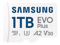 Samsung EVO Plus MB-MC1T0SA - Flash-minneskort (microSDXC till SD-adapter inkluderad) - 1 TB - A2 / Video Class V30 / UHS-I U3 / Class10 - mikroSDXC UHS-I MB-MC1T0SA/EU