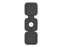 Belkin BoostCharge Pro 3-in-1 - Trådlös laddningsplatta - magnetisk med Qi2 + växelströmsadapter - 15 Watt - 3 A WIZ024HQBK