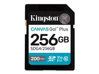 Kingston Canvas Go! Plus - Flash-minneskort - 256 GB - Video Class V30 / UHS-I U3 / Class10 - SDXC UHS-I SDG4/256GB