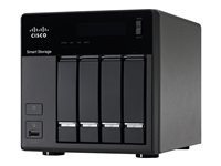 Cisco Small Business NSS 324 Smart Storage - NAS-server - 4 fack - 8 TB - SATA 3Gb/s - HDD 2 TB x 4 - RAID 0, 1, 5, 6, JBOD, 5 hot spare - RAM 1 GB - Gigabit Ethernet - iSCSI support NSS324D08-K9
